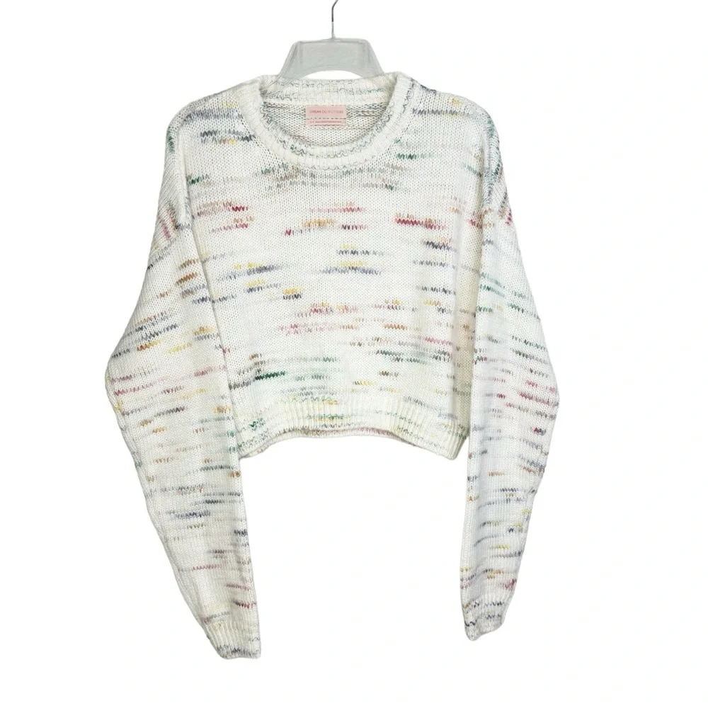 Urban Outfitters Wool Sweater, Small, Ivory Cropped, Chunky Knit - Picture 1 of 11